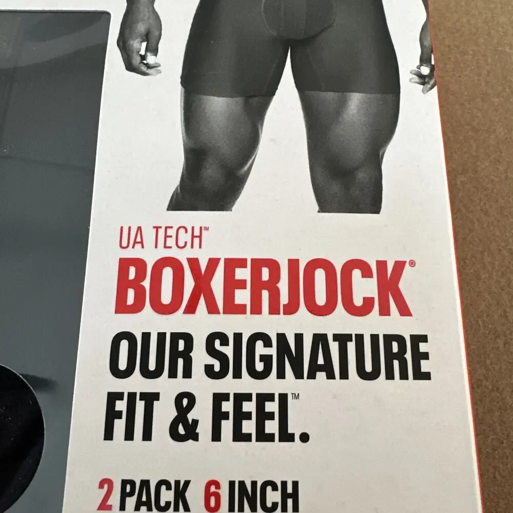 Under Armour Men's Tech 6-inch Boxerjock (2 Pack) 4XL Blacks
